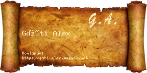 Gáti Alex névjegykártya